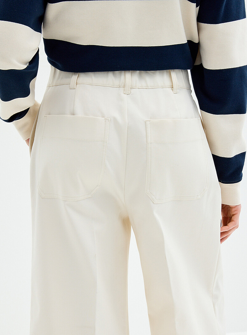Stretch structured twill pant Fit: Wide leg, super high rise product image 3