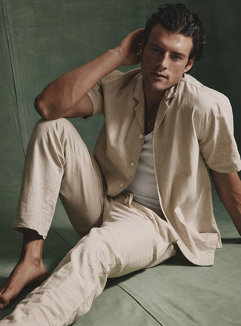 Solid Lightweight Linen Pyjama Pant