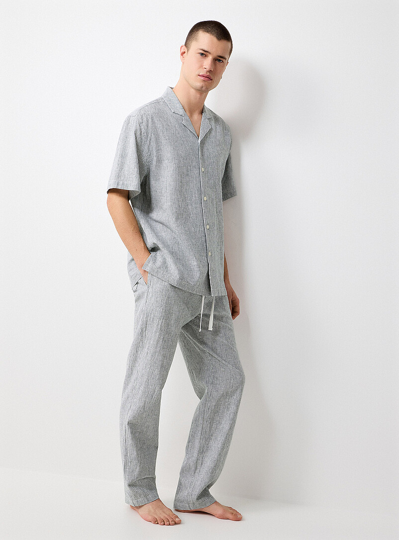 Striped lightweight linen pyjama pant product image (primary)