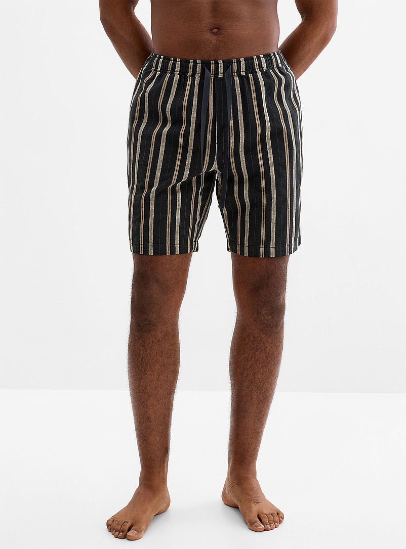 Lightweight striped linen pyjama short product image 2