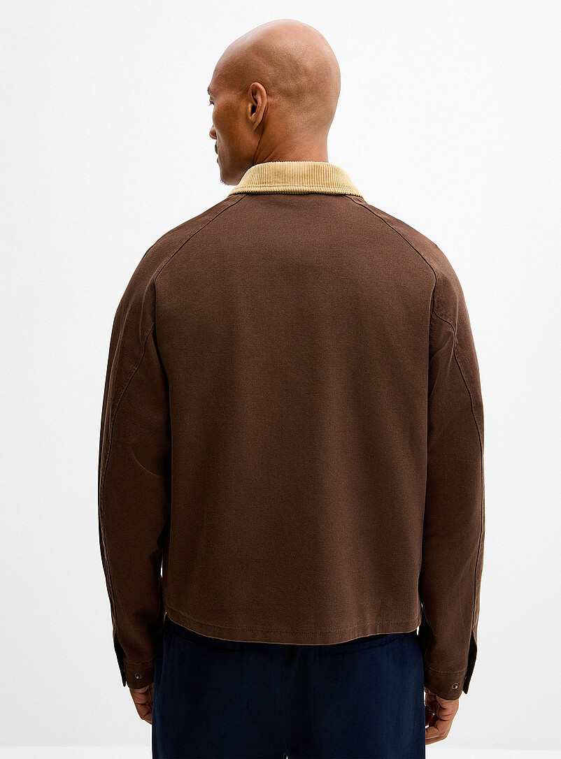 Corduroy-collar workwear jacket product image 3