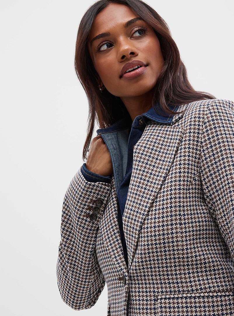 Woven checks single-breasted blazer product image 2