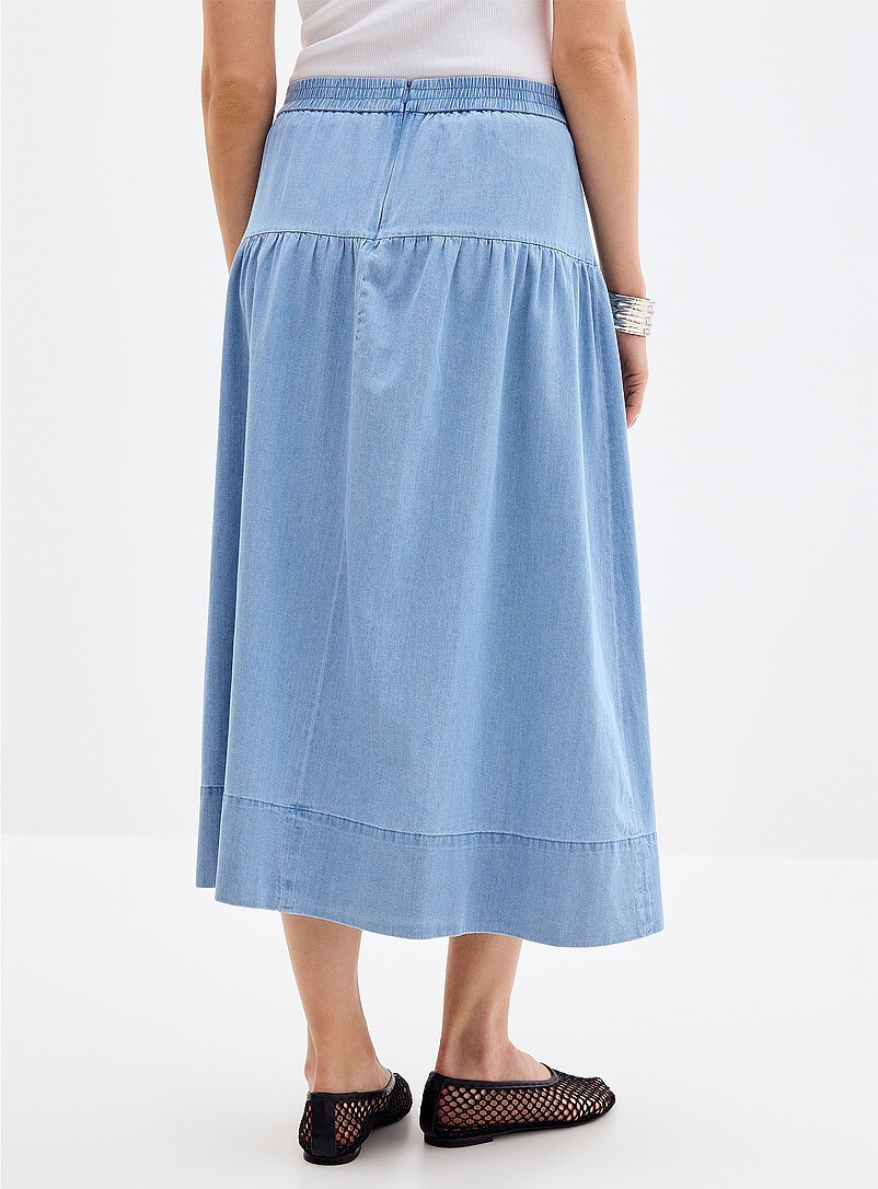 Two-tiered light denim skirt product image 3