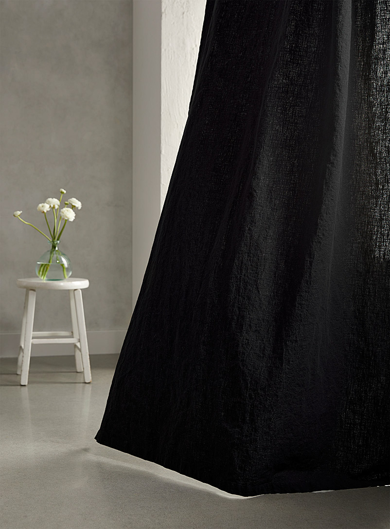 Simons Maison Black Semi-opaque faux-linen curtain 132 x 220 cm