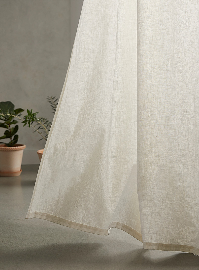 Simons Maison Ivory White Semi-opaque faux-linen curtain See available sizes