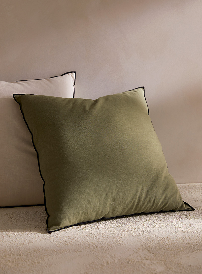 Simons Maison Lime Green Contrast-piping cushion 50 x 50 cm