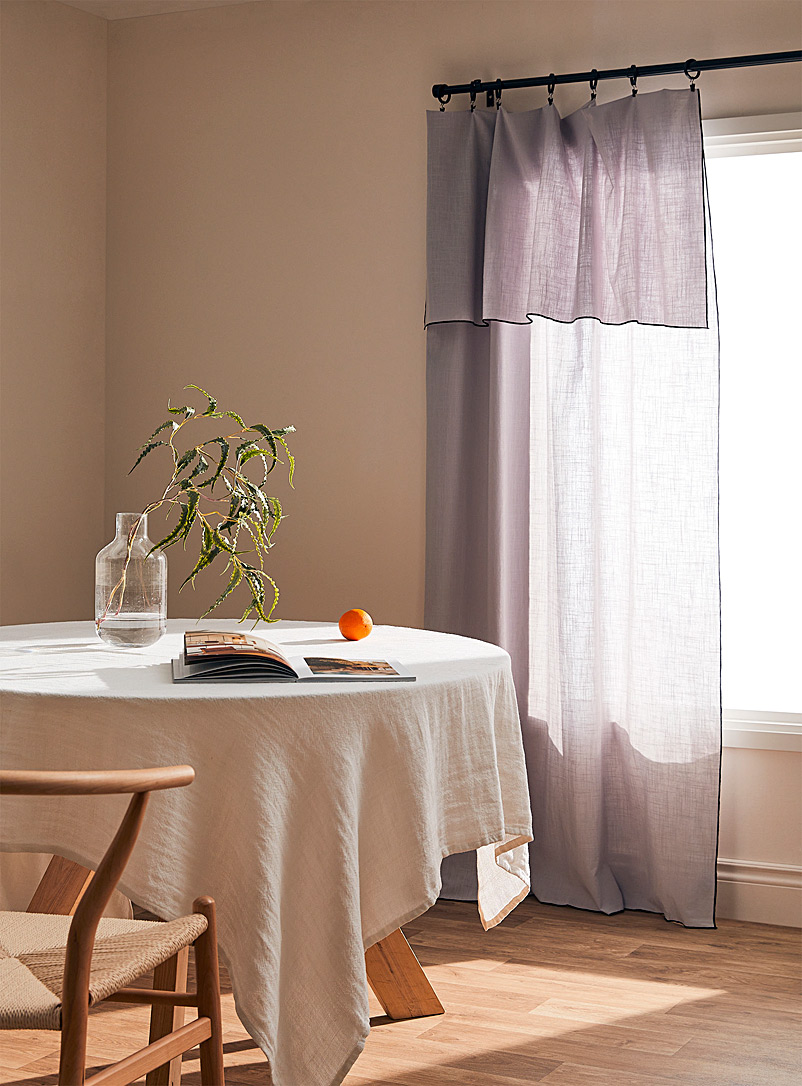 Simons Maison Grey Sewn edging pure cotton curtain Adjustable length 130 x 270 cm
