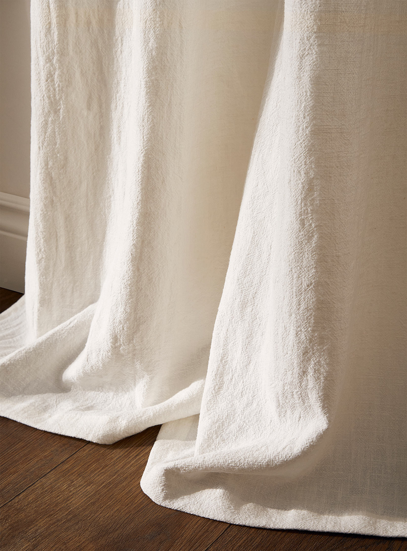 Simons Maison Semi-opaque Faux-linen Curtain See Available Sizes In Ivory White