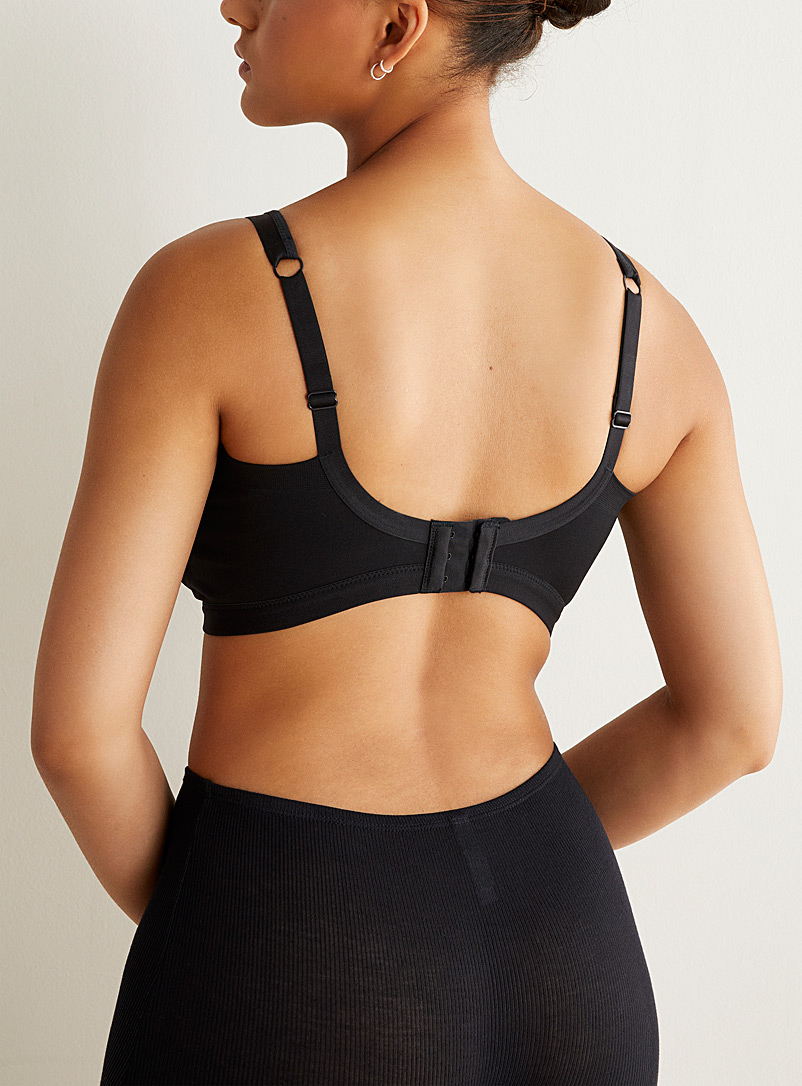 Warner's Black Full-coverage wireless bra for women