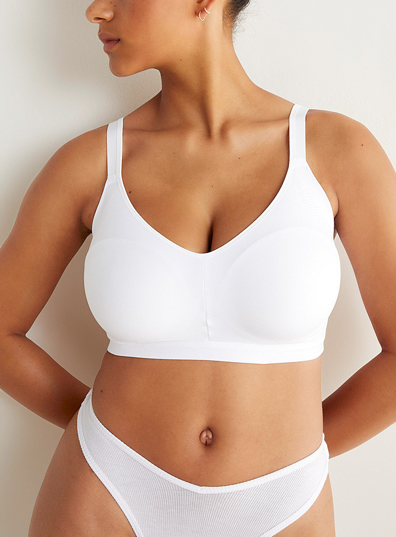 Warner's White Full-coverage wireless bra for women