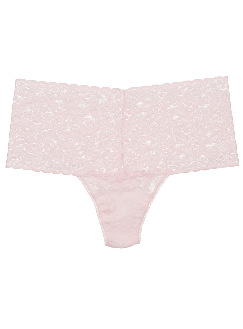 Hanky Panky Pink Retro rise rosebush lace thong for women