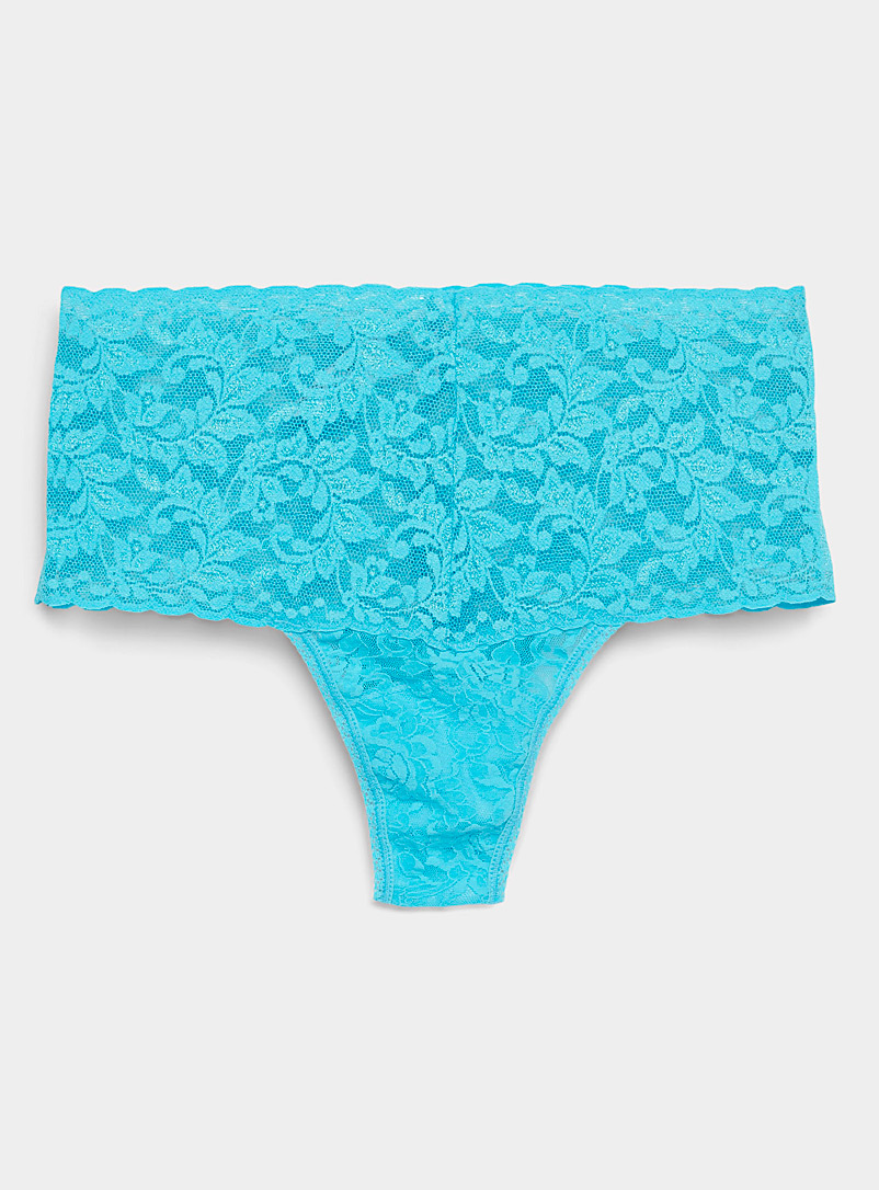 Hanky Panky Baby Blue High-rise lace thong for women