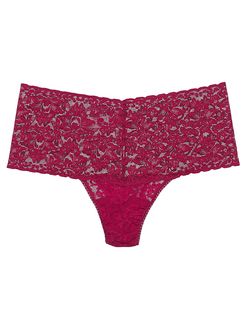 Hanky Panky Ruby Red High-rise lace thong for women