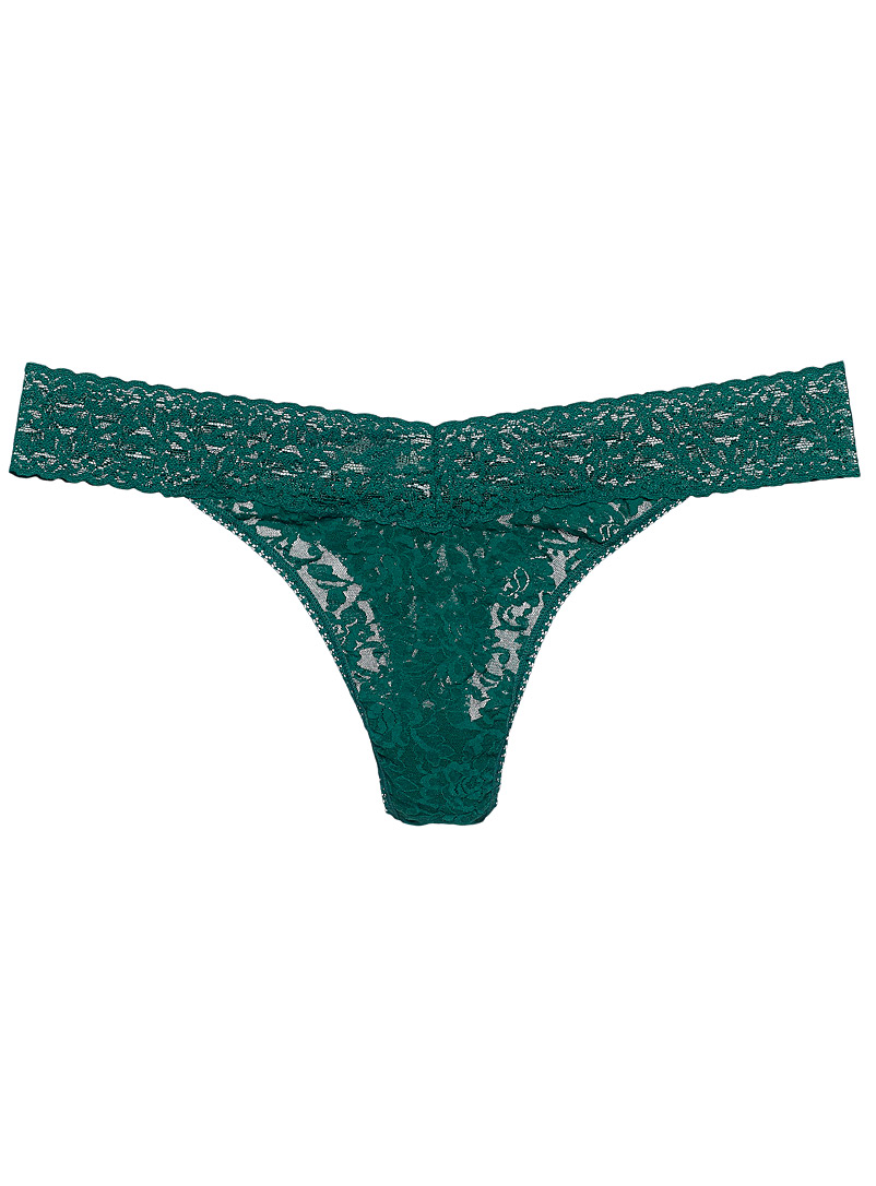 Hanky Panky Green Original rise all-lace thong Plus size (fits 14 to 24) for women