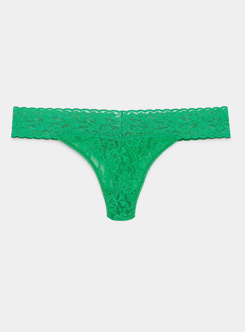 Hanky Panky Green Original rise lace thong for women