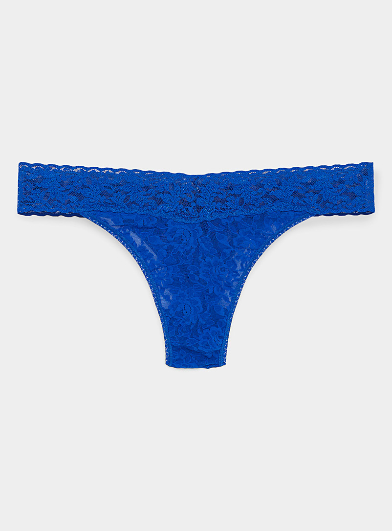 Hanky Panky Blue Original rise lace thong for women