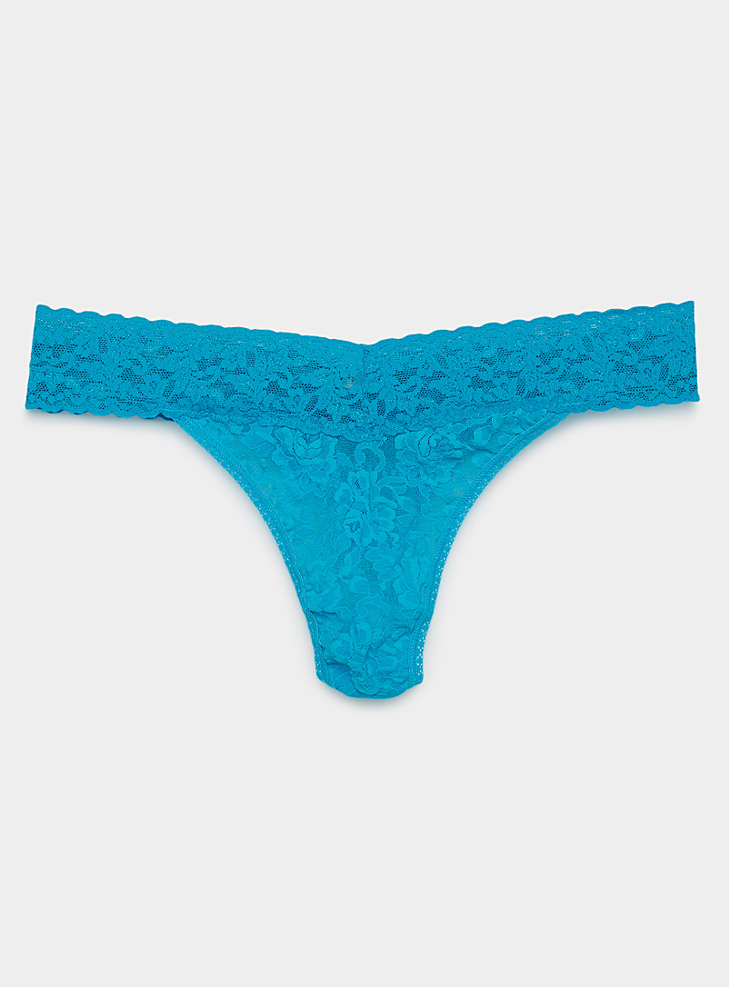 Hanky Panky Teal Original rise lace thong for women