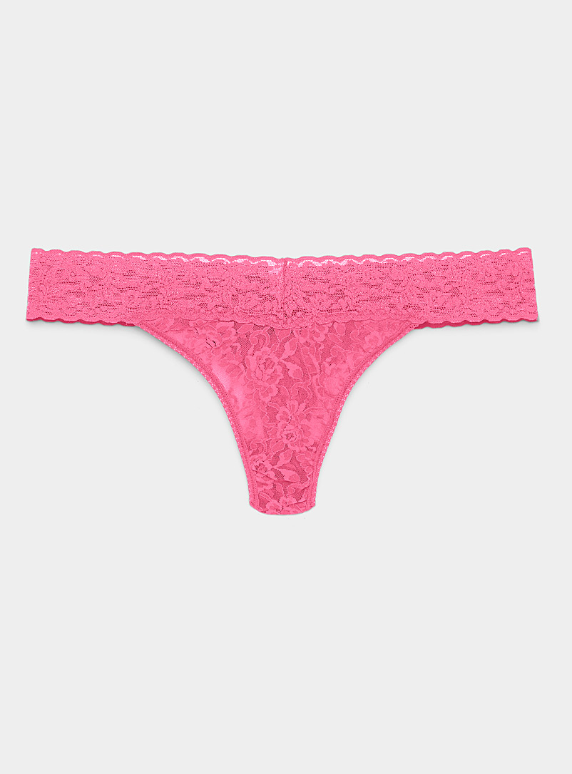 Hanky Panky Pink Original rise lace thong for women