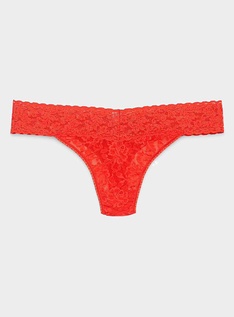 Hanky Panky Coral Original rise lace thong for women