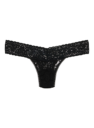 perforated lace thong