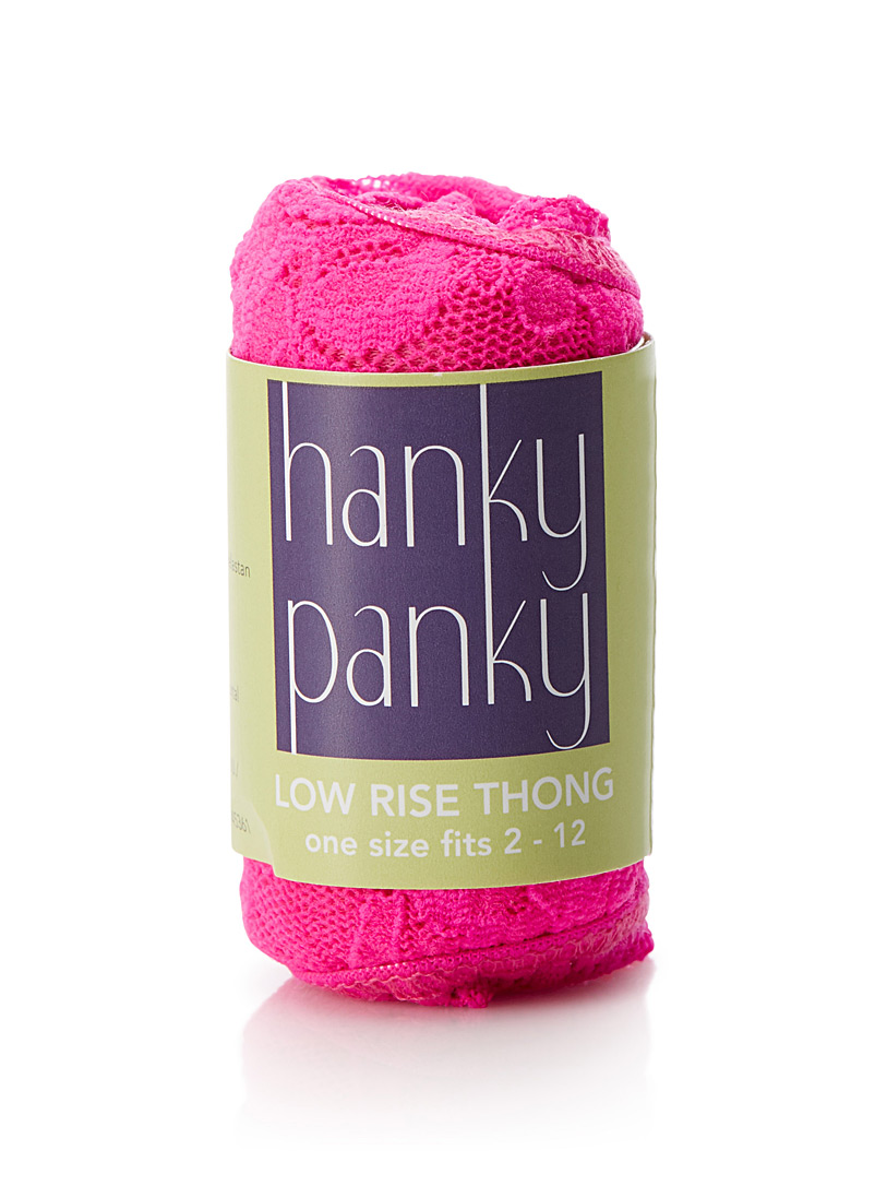 Hanky Panky Black Loew-rise rosebush lace thong for women