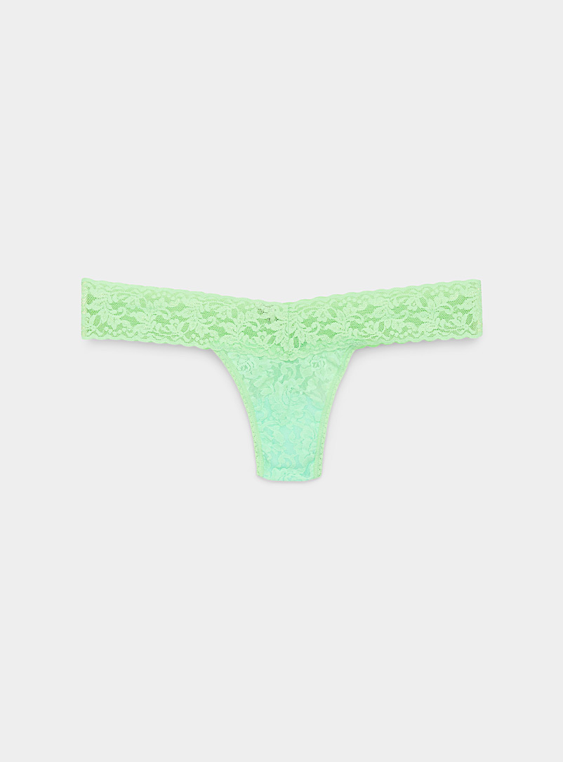 AUDEN Size L 30 - 32 Women's Panties Micro Thong Low Rise Lime Green 3 Pack