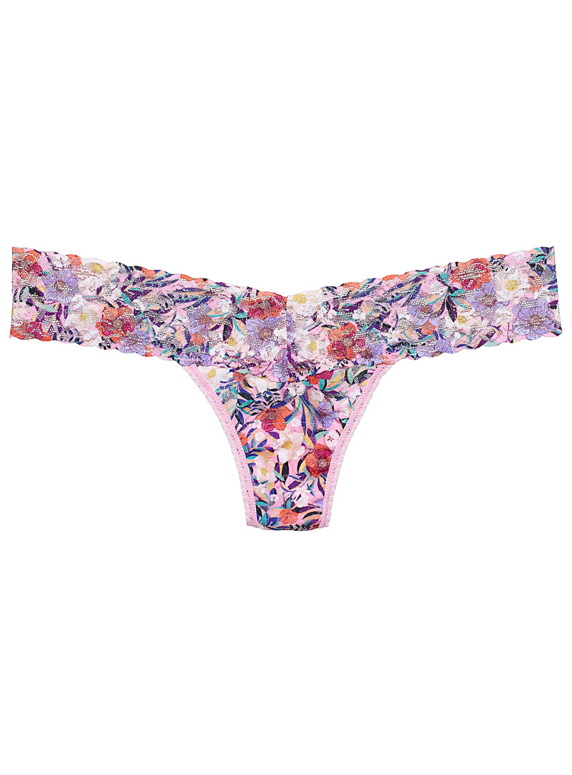 Hanky Panky Pink Exotic lace low-rise thong for women