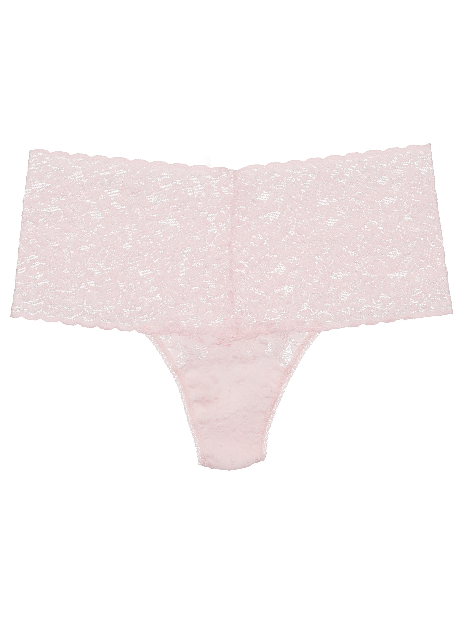 Hanky Panky Retro Rise Rosebush Lace Thong In Pink
