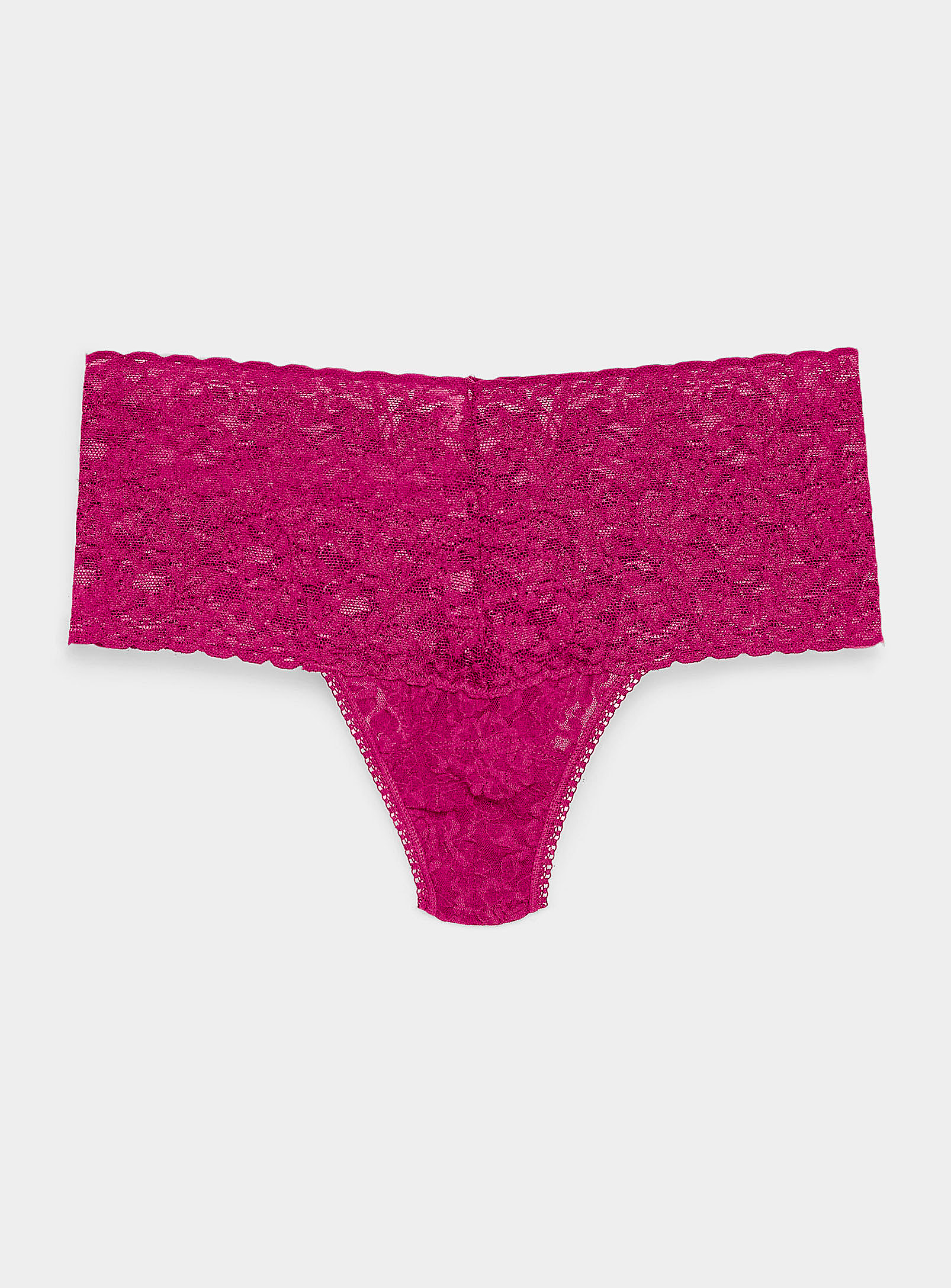 Hanky Panky High-waist Lace Thong In Pink