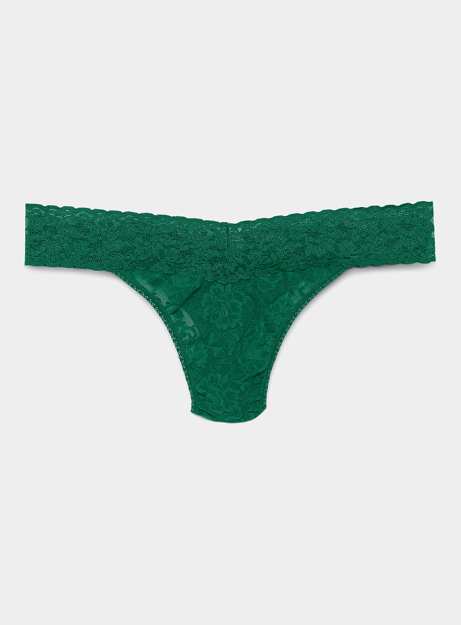 Hanky Panky Original Rise Lace Thong In Green