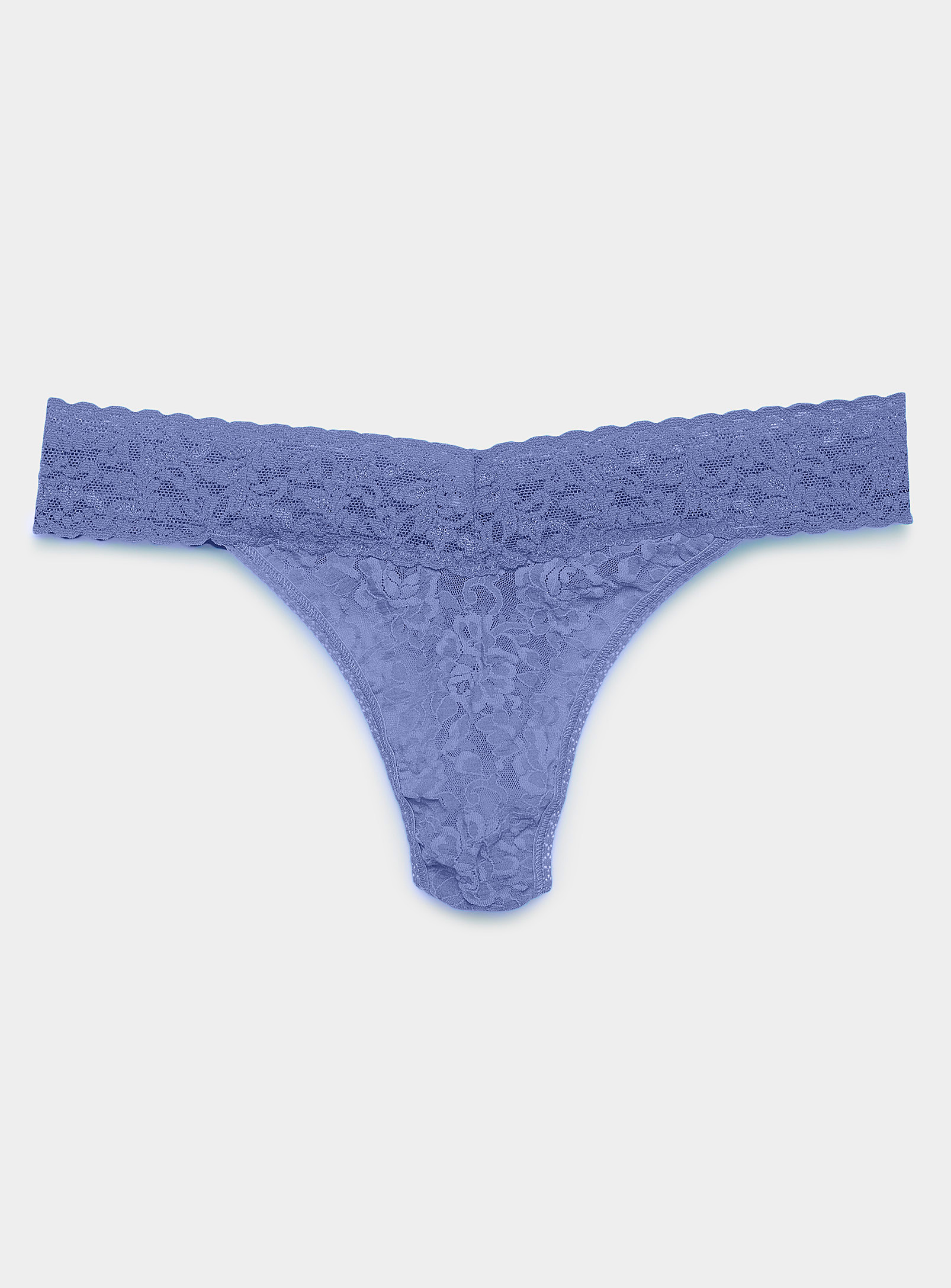 Hanky Panky Original Rise Lace Thong In Blue