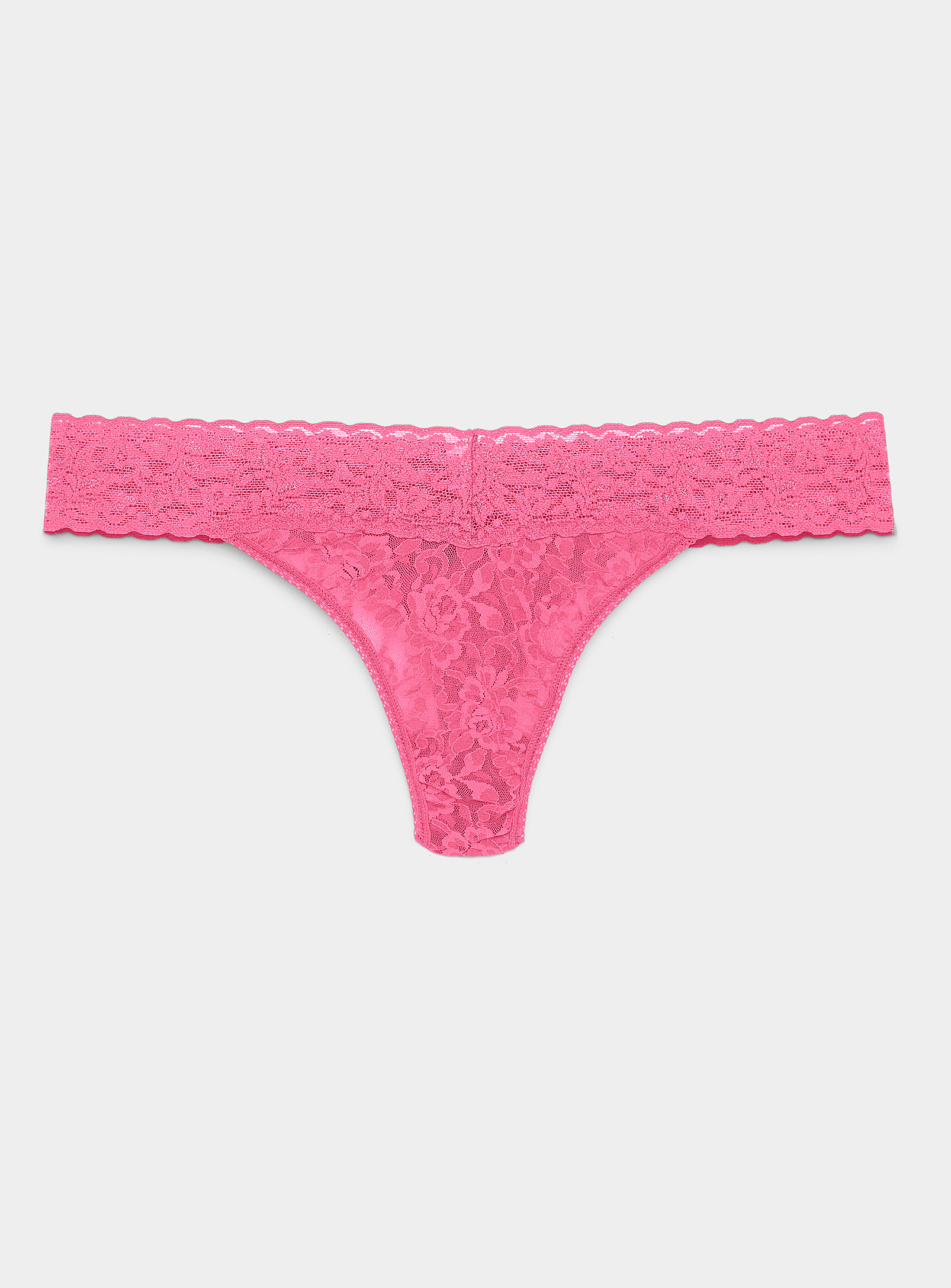 Hanky Panky Original Rise Lace Thong In Pink
