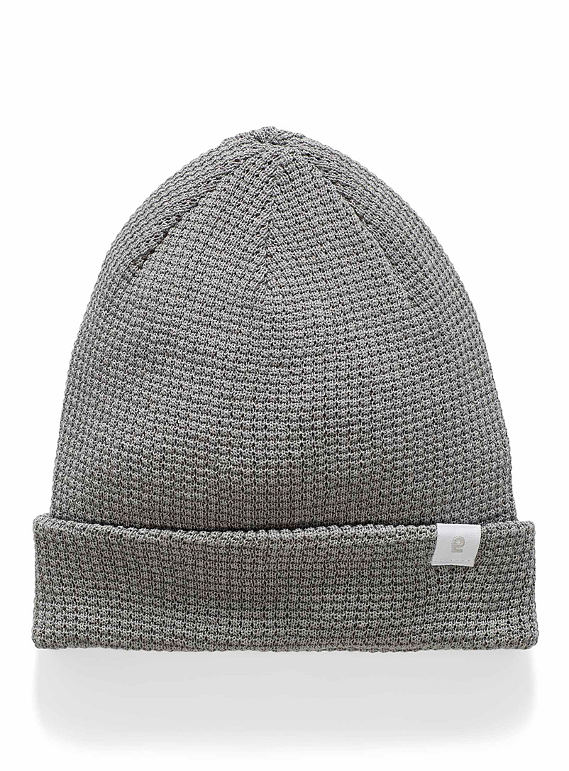 I.FIV5 Grey Waffle knit tuque for men