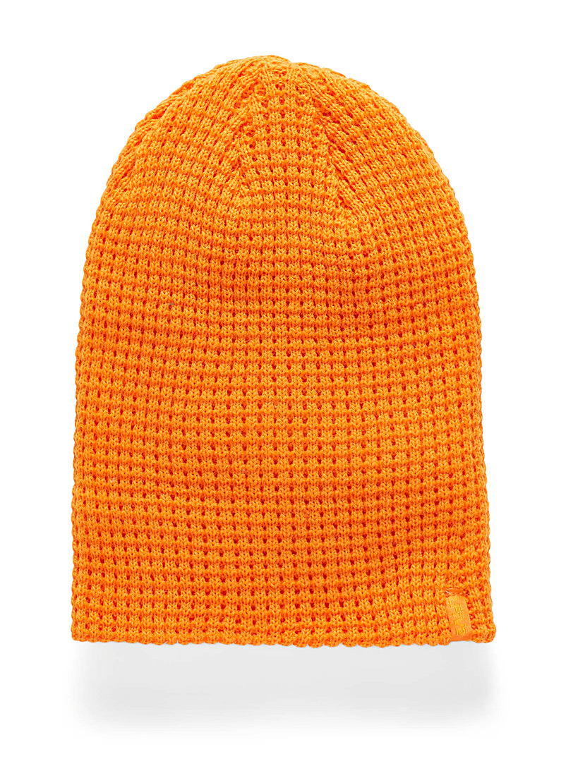 I.FIV5: La tuque gaufrée unie signature Orange pour homme