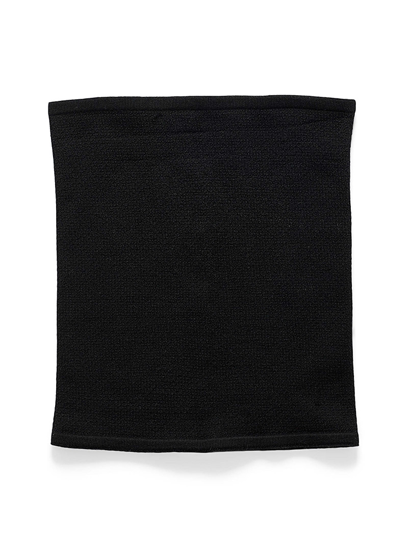 I.FIV5 Black Merino wool tube scarf for women