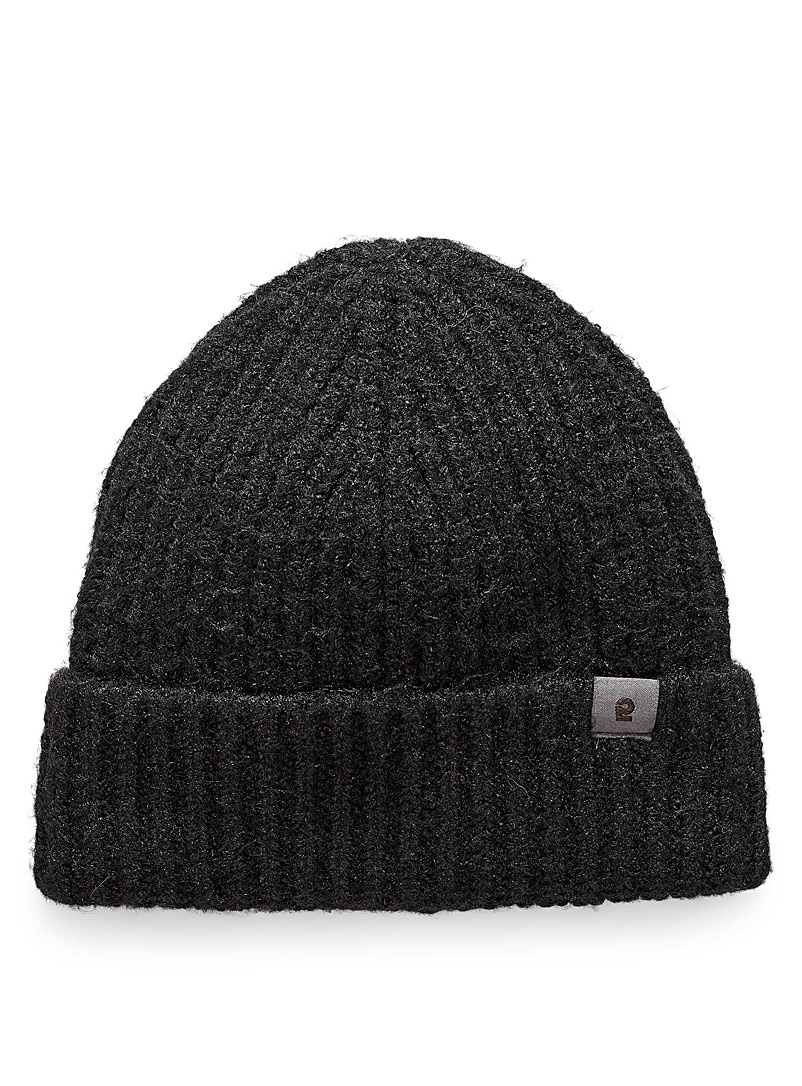 I.FIV5 Black Ribbed knit tuque for women