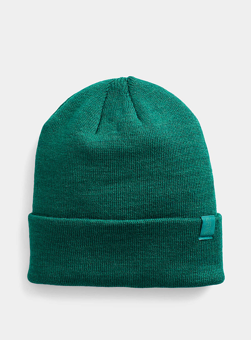 I.FIV5 Mossy Green Coloured mini-logo tuque for women