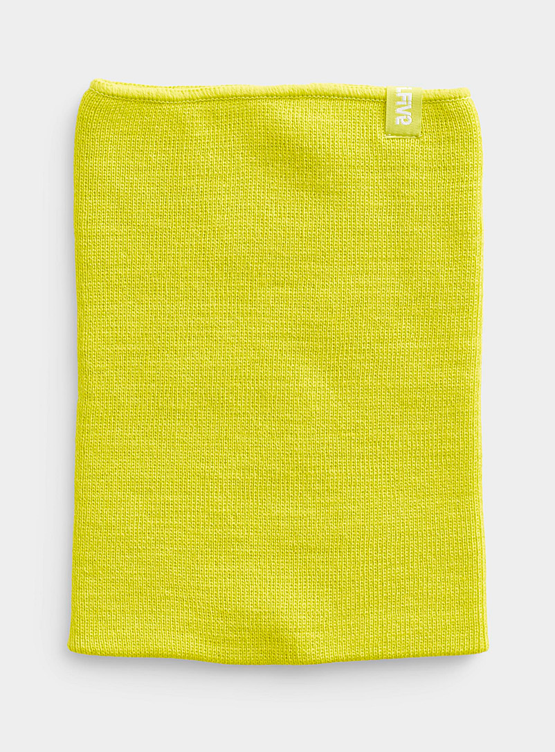 I.FIV5 Bright Yellow Colourful mini-signature neckwarmer for women