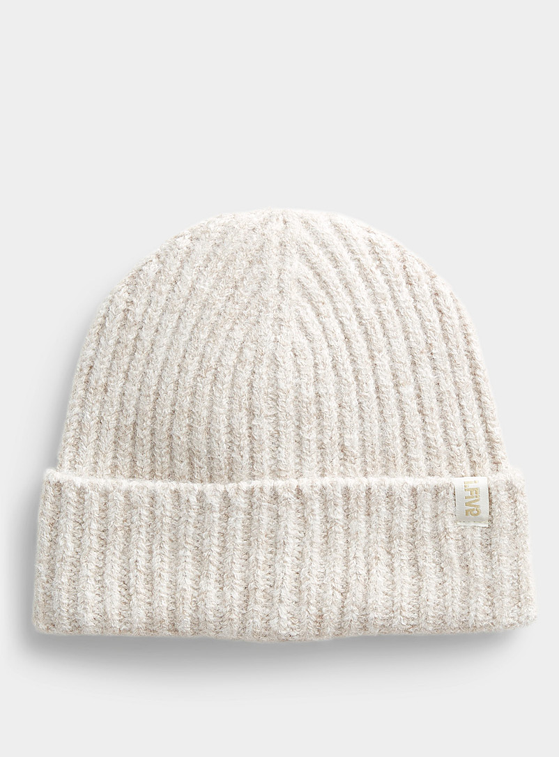 Chaos Ivory White Challenge fluffy ribbed tuque for women