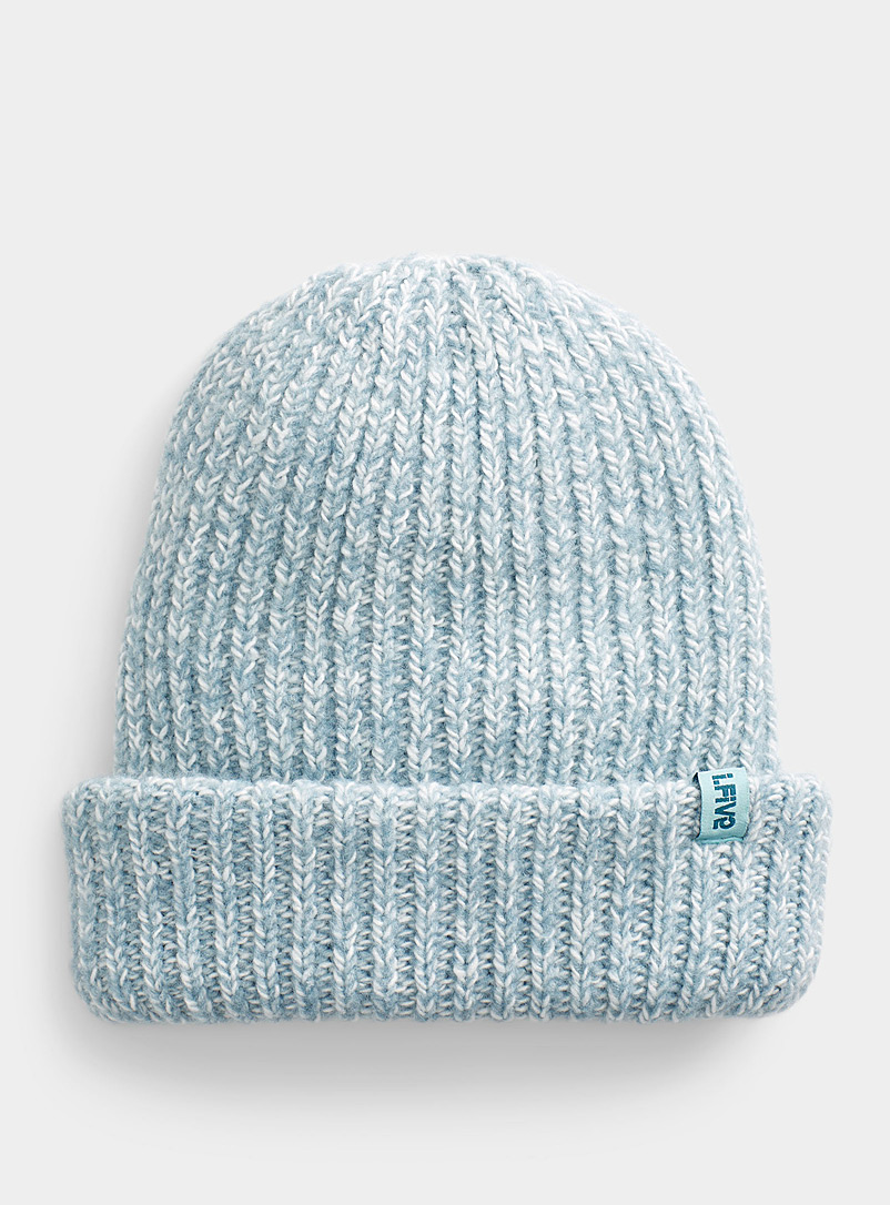 I.FIV5 Baby Blue Soft heathered knit tuque for women