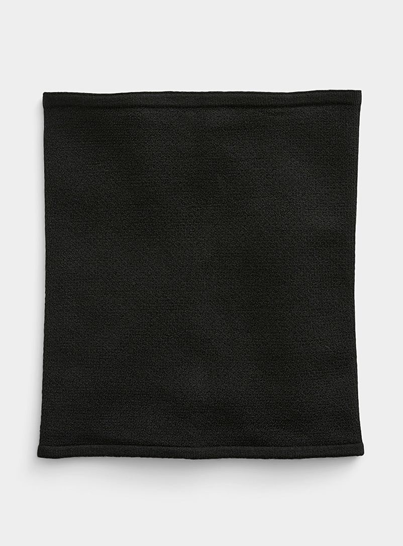 I.FIV5 Black Merino blend tube scarf for men