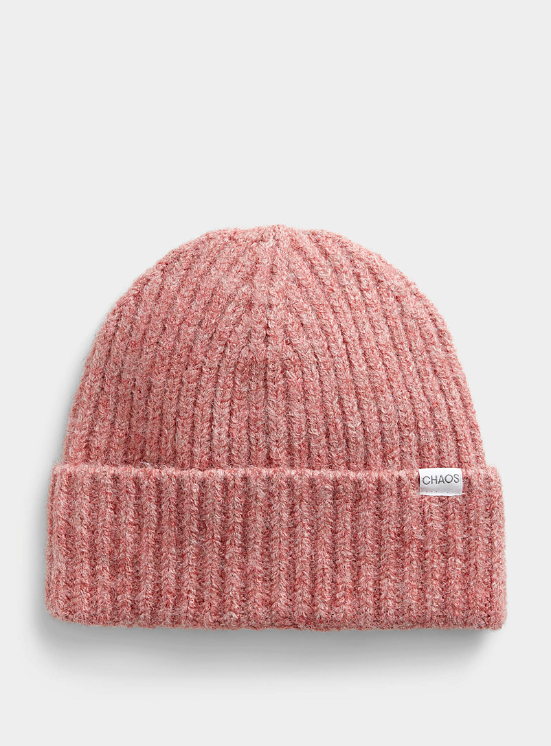 I.FIV5 Pink Bouclé ribbed tuque for women