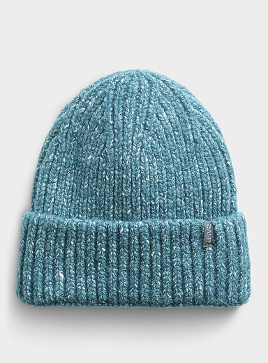 I.FIV5 Blue Wide-ribbed heathered tuque for women