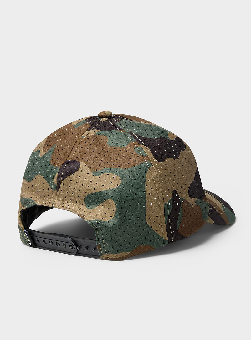 I.FIV5: La casquette toile perfor&eacute;e Vert &agrave; motifs pour homme