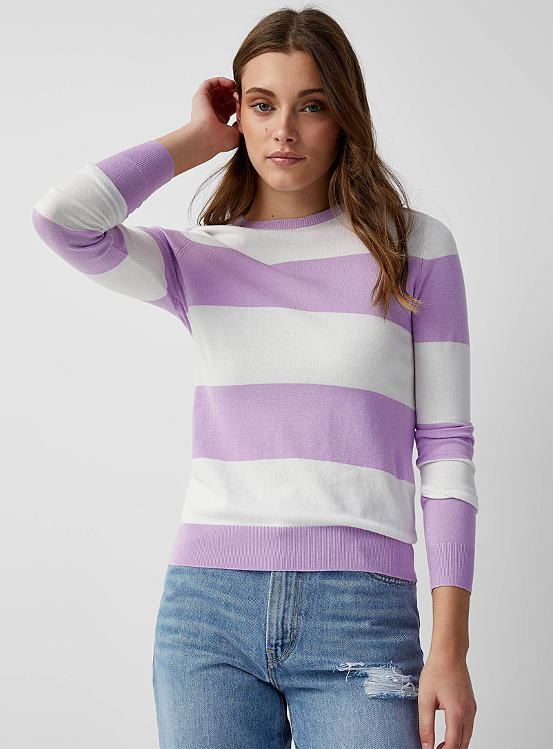 Twik Lilacs Colourful block-stripe sweater for women
