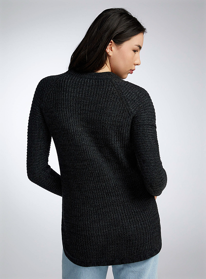 Twik: Le pull tricot texture mixte Vert vif-irlandais-émerau pour femme