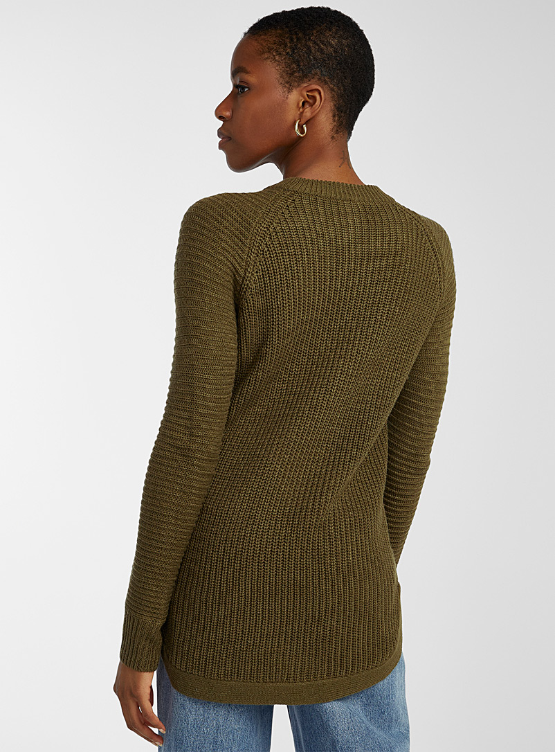 Twik: Le pull tricot texture mixte Vert vif-irlandais-émerau pour femme