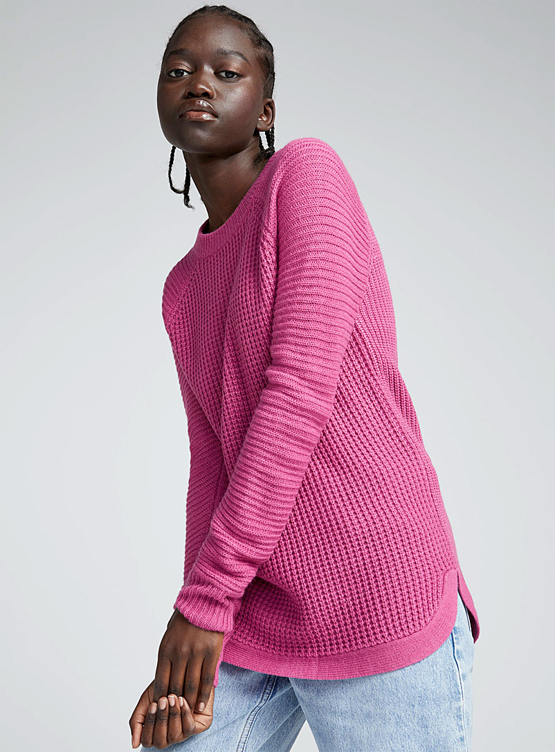 Twik Dusty pink  Ribbed knit sweater for women