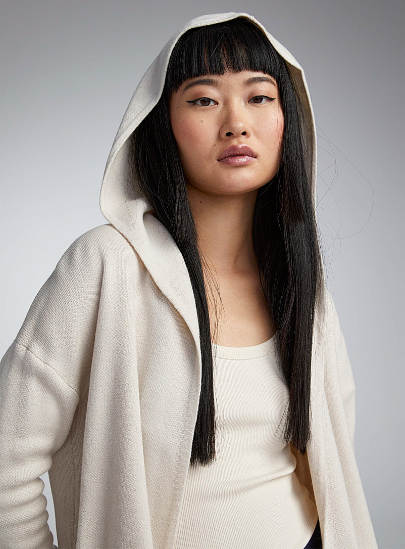 Twik Honey Minimalist hooded cardigan for women