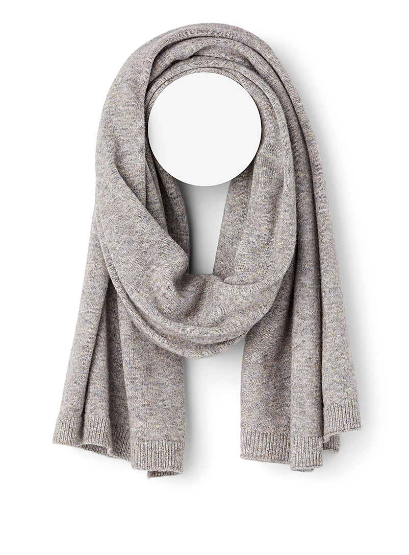 Simons Silver Cocoon-like fall scarf for women